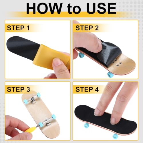 4 Set Professional Fingerboard Mini Finger Skateboard | Maple Wooden Fingerboard Creative Tech Deck with Bearing Wheels for Adults Play Relaxation Gifts Desktop Decor