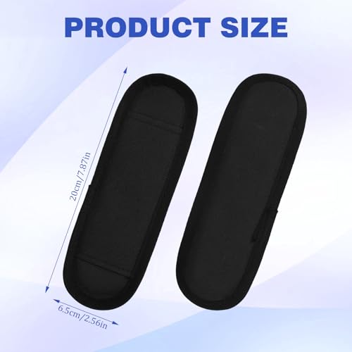 2 Pack Black Soft Shoulder Strap Pad for Luggage Straps & Bags - Ultra Comfortable Shoulder Pads for Bag Straps - Breathable，Lightweight, Adjustable Fit for Comfort