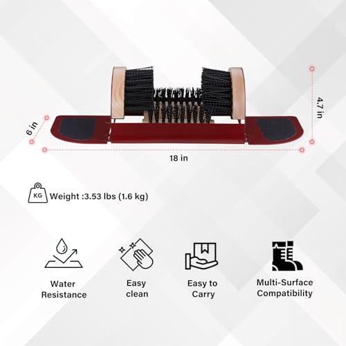 Legacy Boot Scrubber, Upgraded Bristles and Frame Strength - Shoe Scraper & Boot Cleaner Brush - color: Red