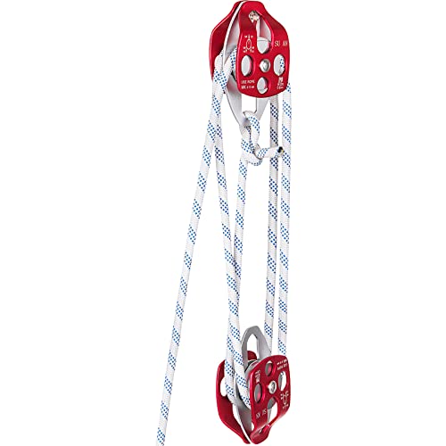 VEVOR Twin Sheave Block and Tackle 1/2" x 150Ft Twin Sheave Block with Braid Rope 30-35KN 6600-7705LBS Double Pulley Rigging - size: 1/2" x 150'