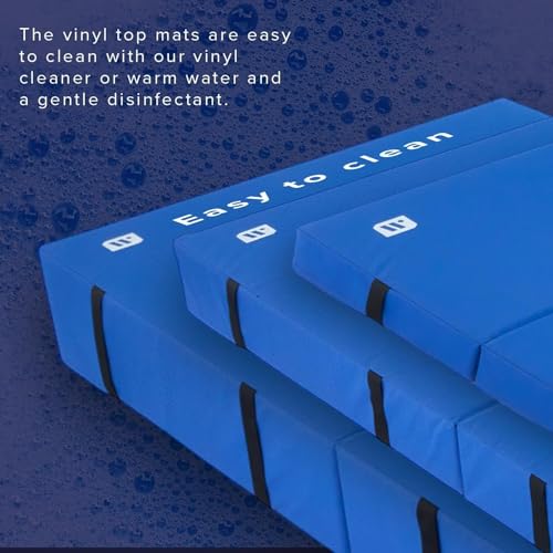 We Sell Mats Bifolding Gymnastics Crash Landing Mat Pad, Safety for Tumbling, Back Handspring Training and Cheerleading - color: Blue, size: 4 ft x 8 ft x 4 Inch