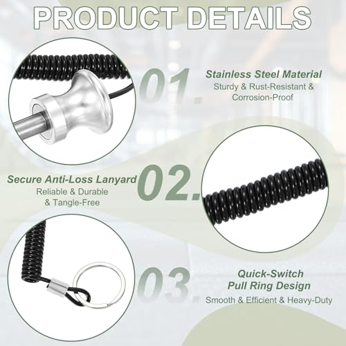 Weight Stack Pin, Weight Gym Pin Strength Training Equipment Replacement with Pull Rope for Commercial Home - color: Silver, size: 0.4 x 3.9 Inch