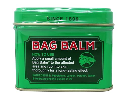 Bag Balm Skin Moisturizer Kit - Original Formula for Dry Skin, Hands, Feet, Lips, Cuticles, Elbows, Heels, Chafing, Pets & Livestock - Includes 1 8 oz Tin & 1 0.33 On The Go Tube