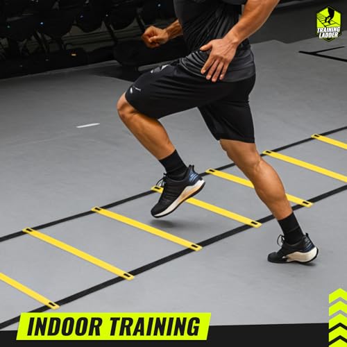 Teenitor Agility Ladder Speed Ladder Training Ladder for Soccer, Speed, Football Fitness Feet Training Carry Bag Agility Training Equipment 13 rungs, 23 feet - color: ‎Yellow