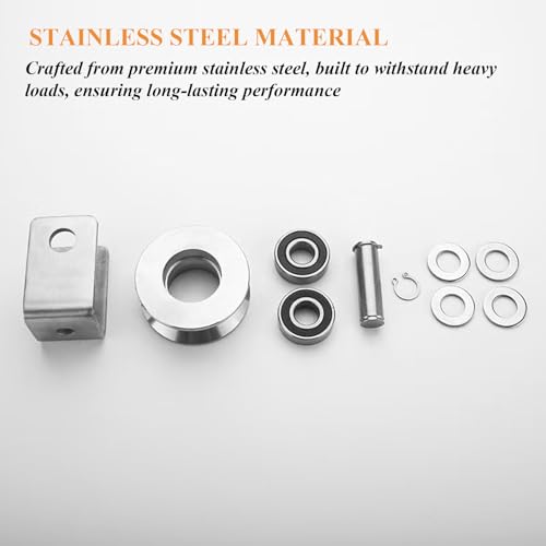 Stainless Steel U Groove Wheel Heavy Duty Pulley Smooth Rolling Door Wheels Sliding Gate Hardware High Weight Capacity Rollers Rolling Driveway Gate Bracket Rollers for Carts Furniture Machinery - size: 4pc 3inU