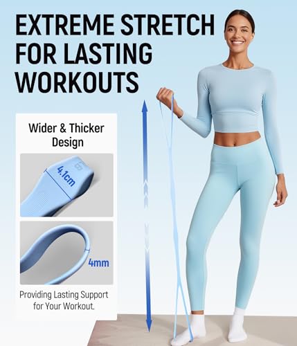 Upgraded Figure 8 Resistance Bands, Resistance Bands for Arms & Full Body Workout, Stretch Resistance Band with Handles for Yoga, Pilates, Toning, Home Fitness & Physical Therapy - color: 25LB Blue+35LB Grey