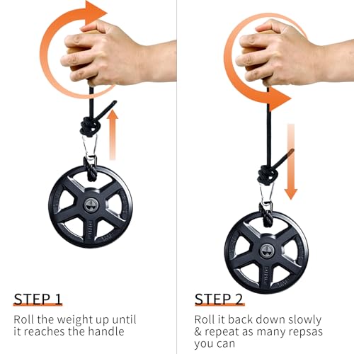 Wooden Wrist Roller and Forearm Strengthener,Grip Strength Trainer,Arm Blaster Exerciser,Strength Trainer For Fingers and Wrist. - color: Hexagon