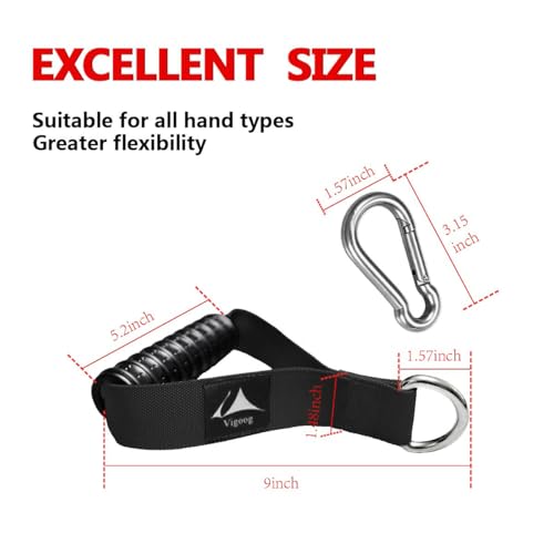 Heavy Duty Gym Exercise Handles Attachment for Cable Machine,Resistance Band,Pulley System Home Fitness Workout Equipment, with Elastic Rubber Grip and 2 Large Carabiners - color: Space Black xw