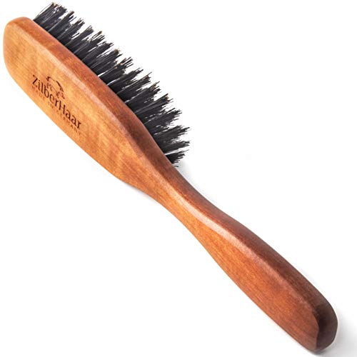 ZilberHaar Long Hair Brush - Soft Boar Bristles - Exfoliating and Conditioning for Men's Beards & Skin - Compatible with Beard Balms and Oils - color: Long Soft