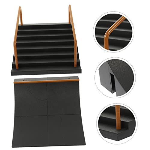 Abaodam Fingerboard Ramp 2 Pcs Finger Skate Park Kit with Fingerboard Obstacles Skateboard Park Part for Kids Training Finger Coordination Desk .51 X 5.11 X 4.52 in