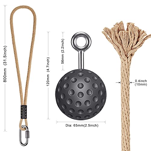 SELEWARE Pull Up Ball, Climbing Grip Attachment for Strength Training | Non-Slip Design Improves Grip Strength, Targets Forearms and Hands, Fits Chin Ups, Kettlebells and Resistance Workouts