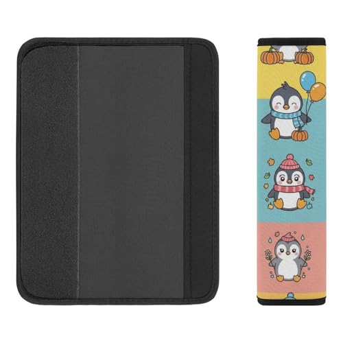 2PCS Penguin Cute Penguins Winter Animal Seat Belt Cover Breathable Seat Belt Cushion for Adults and Children, All Vehicles, Comfortable Driving - color: Pattern 675
