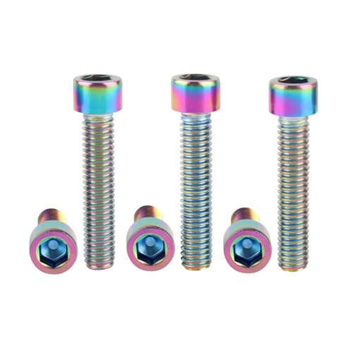 6Pcs Bike Screws M6x10 12 16 18 20 25 30 35mm Stainless Steel Socket Head Cap Allen Hex Bolt (Ranibow, M6 x35mm) - color: Ranibow, size: M6 x35mm