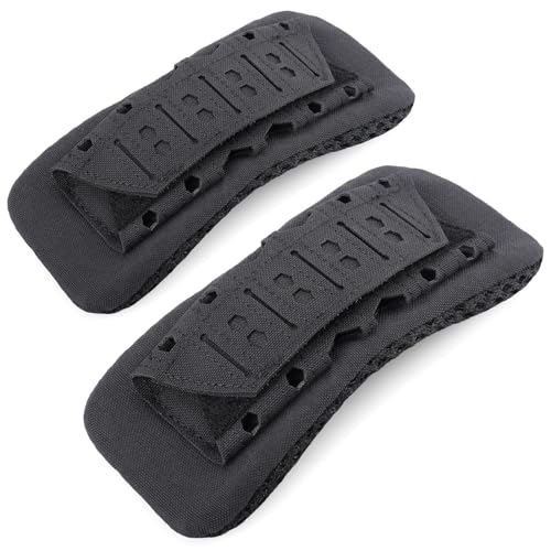 WYNEX Shoulder Strap Pad for Vest Carrier Accessories 2 Pack | 1000D Nylon Tactical Plate Shoulder Pads Strap Cushion, Flak Vest Shoulder Pads, Soft 3D Mesh Pads with Tactical Gear for Men - color: Black