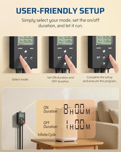 DEWENWILS Repeat Cycle Digital Timer, Interval Timer Outlet | 3-Pin Plug, 5 Modes, 1.8M Light Sensor Cable, 1625W/125V/13A, Photocell Sensor for Hydroponics Aquaponics Aeroponics, Pump