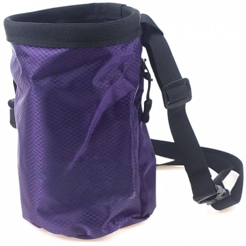 Waterproof Magnesia Sack with Belt Climbing Chalk Bag Magnesia Powder Pouch for Mountaineering Travel Sports Fitness Golf - color: Purple