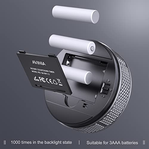 AVINIA Digital Kitchen Timers, Visual timers Large LED Display Magnetic Countdown Countup Timer for Classroom Cooking Fitness Baking Studying Teaching, Easy for Kids and Seniors Silver - color: Silver