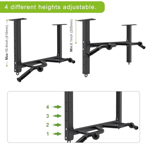 Kipika 32" Ceiling Mounted Pull Up Bar - Heavy Duty, Highly Adjustable, Multifunctional Chin Up Bar - Home Gym System with Punching Bag Hanger and Resistance Bands Training - color: Ceiling Mounted Pull Up Bar with Ball