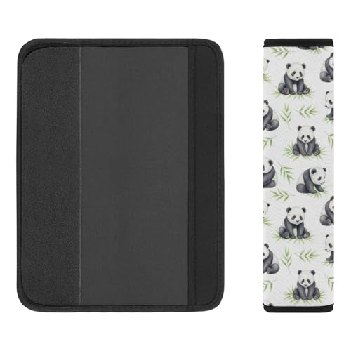 Universal Soft and Comfortable Seat Belt Cover for Adults and Children, Most Cars, 2 Pack Cute Pandas Leaf Seat Belt Covers Cushion Neck and Shoulder Support - color: Pattern 208