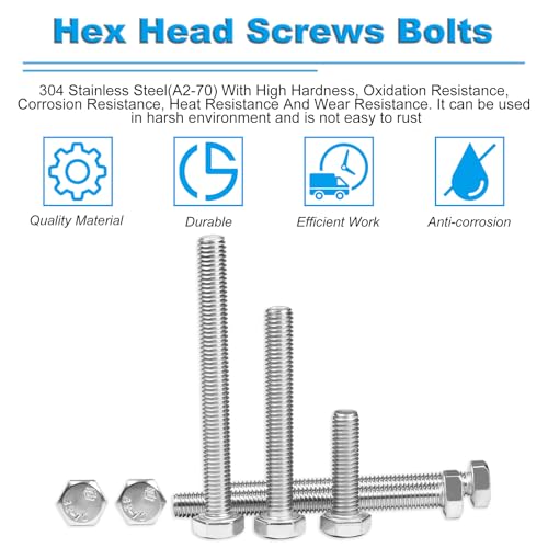 25 Pcs M6 Hex Bolts M6-1.0 x 30mm Hex Head Screw Bolt 304 Stainless Steel M6-1.0mm Hexagon Bolts Hex Head Screws, Metric Machine Fully Thread, Bright Finish - size: M6-1.0 x 30mm