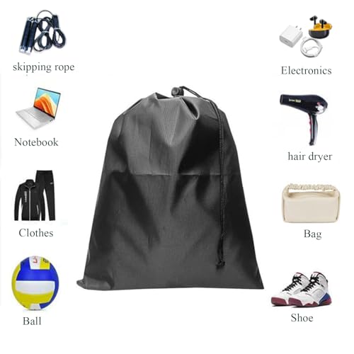 6-Pack Nylon Drawstring Bags with Toggle Closure - Multi-Size Cinch Sack Set for Travel Luggage Organization, Gym Gear, Shoe Storage, and Folding Blind Cane Pouch - Ditty Bags (5 x 7 Inch) - size: 5 x 7 Inch
