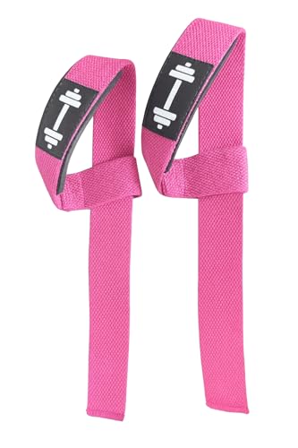 Professional Weight Lifting Straps | Bodybuilding, Powerlifting, Strength Training, Gym Workout - color: Pink