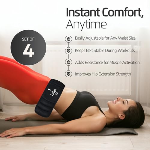 weight-lifting-beLoGest Weighted Hip Thrust Belt with Velcro Closure – 6lb, 8lbs, 10lbs, 12lbs - Comfortable & Secure Padded Neoprene Weighted Hip Belt for Hip Thrusts, Squats, Lunges, Calf Raises, Planks and Dipslts - color: 10-LB Black