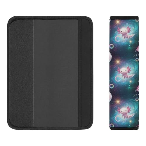 Universal Fit Seat Belt Cover for Adult Use, Stroller Pushchair High Chair, 2PCS Animal Galaxy Cute Kawaii Axolotl Harness Pads Strap Shock Absorption - color: Pattern 761