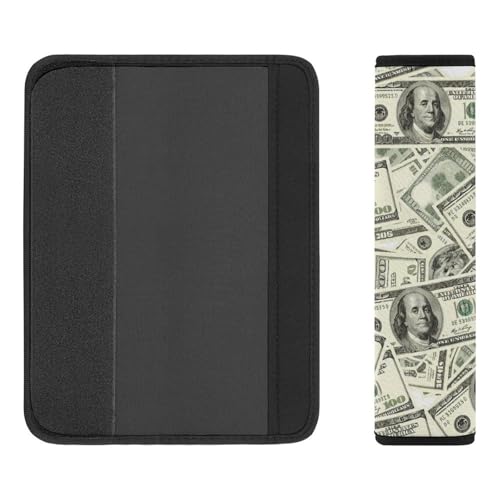 2 Pack 100 Dollar Bills Money Car Seat Straps Shoulder Pads Breathable Shoulder Protector for Elderly Support, Most Cars, Pressure Relief - color: Pattern 901