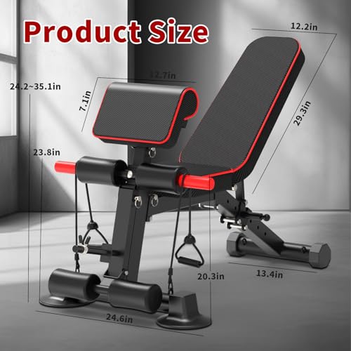 K KiNGKANG Adjustable Weight Bench for Home Gym Full Body Strength Training | Load 1050lbs|8+3 Angle Positions|High-Density Cushion|Commercial Steel Frame|Assembly Free | Foldable | Space Saving - color: Black