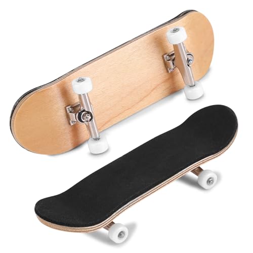 HERCHR Finger Boards, 1Pc Maple Wooden Alloy Fingerboard Finger Skateboards Creative Fingertips Daliy Playing Relaxing Movement Set with Box for Relax Play (White) - color: White