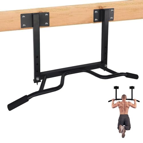 Joist Mounted Pull Up Bar,Heavy Duty Ceiling Mounted Chin Up Bar,Multi Grip, 4 Height Levels,35" Wide,Rings for Accessories,for Upper Body Workout - style: style A