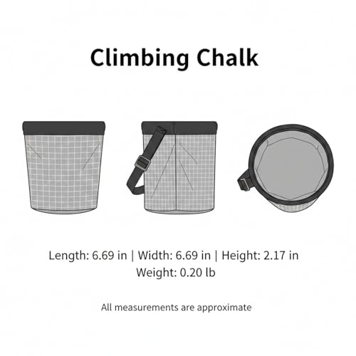 Climbing Chalk Bag with Drawstring Closure - Lightweight Waist Pouch for Rock Climbing, Bouldering & Gym Training (1 Pack) - color: Gray