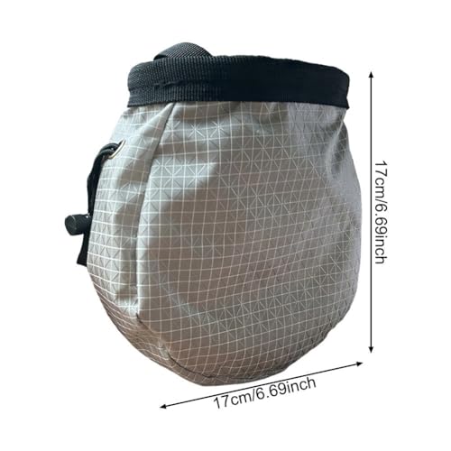 Climbing Chalk Bag with Zipper Pocket Climbing Chalk Bag Pouch with Waist Belt for Bouldering Weightlifting Powerlifting Gym Workout - color: Gray