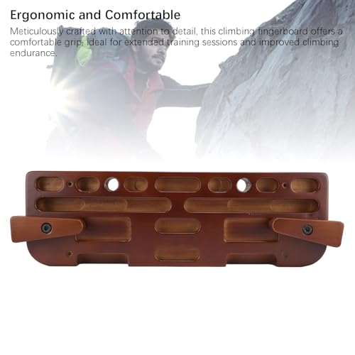 Woode Hangboard Training Board Ergonomic Portable Pull Up Rock Climbing Training Fingerboard for Home Targeted Muscle Training Realistic Climbing Simulation Safe