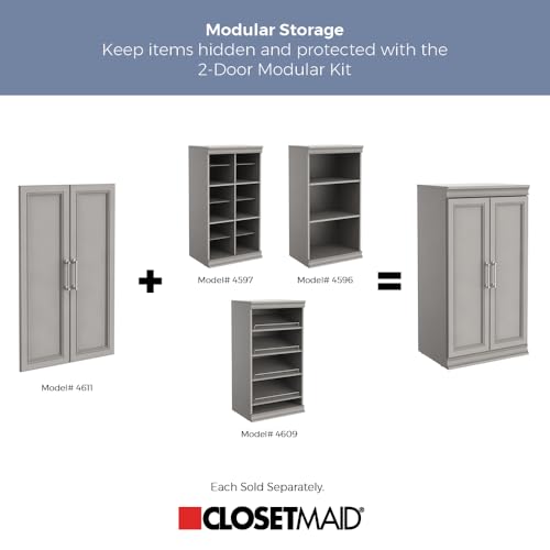 ClosetMaid Modular Storage Shelf Unit with Angled Shoe Shelves, Taupe - color: Taupe