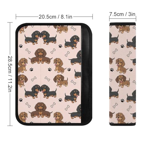 2 Pack Cute Dachshund Dogs Puppy Pet Seat Belt Cover Universal Fit Seat Belt Cushion for Kids, Stroller Pushchair High Chair, Neck and Shoulder Support - color: Pattern 98