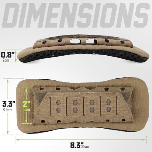 WYNEX Shoulder Strap Pad for Vest Carrier Accessories 2 Pack | 1000D Nylon Tactical Plate Shoulder Pads Strap Cushion, Flak Vest Shoulder Pads, Soft 3D Mesh Pads with Tactical Gear for Men - color: Khaki