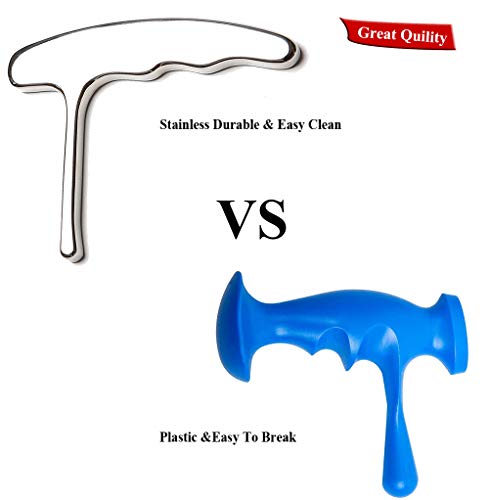 Stainless Steel Trigger Point Massage Tool-Deep Tissue Massage- Reflexology Acupressure Massage Tools for Myofascial Release Relief Pain | Ergonomic stainless steel pressure arm targets muscle knots and hard-to-reach areas with less hand strain