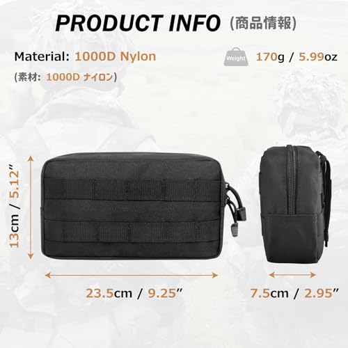 Azarxis Equipment Multi-Purpose Tactical EDC Admin MOLLE Pouch Utility Tools Bag Organizer Military Waist Belt Modular Attachment - color: #01 - Green