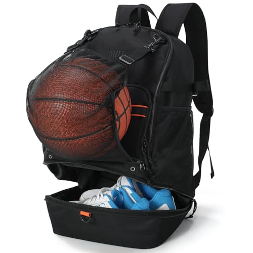 MIER Basketball Backpack Bags Sports Gym Backpacks with Shoe Compartment and Ball Holder for Adult Men Large Soccer Bag