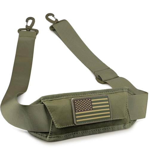 WYNEX Shoulder Strap, 55 inch Universal Bag Strap Replacement with Pad | Single Shoulder Strap with Detachable Thick Pad, Crossbody Bag Strap for Tactical Pouch Tool Bag Messenger Bag Luggage Duffle - color: Army Green, size: 2“ Strap