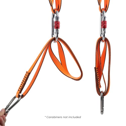 18MM Nylon Climbing Sling Runner 23KN CE2008/EN566 Strong Webbing Straps for Rock Climbing,Mountaineering, Rappelling, Swing, Yoga Hammock etc - color: Grey, size: 120cm/ 48inch |Pack of 3