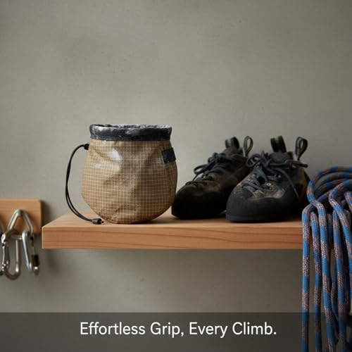 Climbing Chalk Bag with Drawstring Closure Lightweight Waist Pouch for Rock Climbing & Bouldering 6.7 Inch Opening - color: Brown