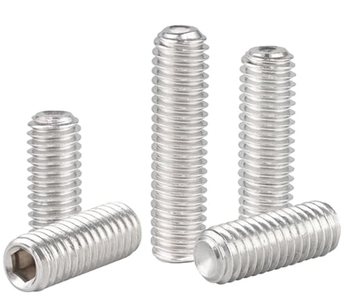 30Pcs M3-0.5 x 16mm Hex Socket Set Grub Screws,Headless Cup Point,Flat Point Grub Bolt,Internal Hex Drive,304 Stainless Steel,Headless Concave End,Metric External Thread,for Towel Rack Door Knob - size: M3-0.5 x 16mm(30)