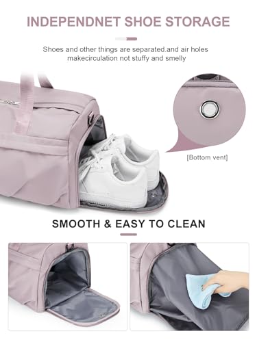 Gym Bag for Women Duffle Bag with Shoe Compartment Yoga Mat Bag Sports Workout Bag Weekend Overnight Bag, Light Pink - color: A23- Light Pink