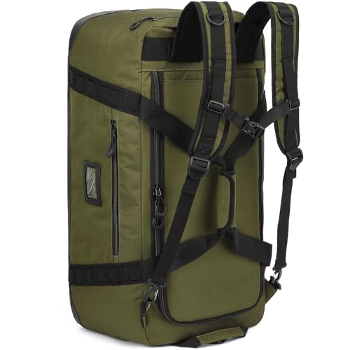 TUGUAN 100L Extra Large Travel Duffle Bag Backpack for Men, 3 in 1 Sports Duffel Bags W/Adjustable Shoulder Strap & Dividers Gym Equipment/Gear Weekend Overnight Bag for Trip Camping Hiking, XL Green - color: Green