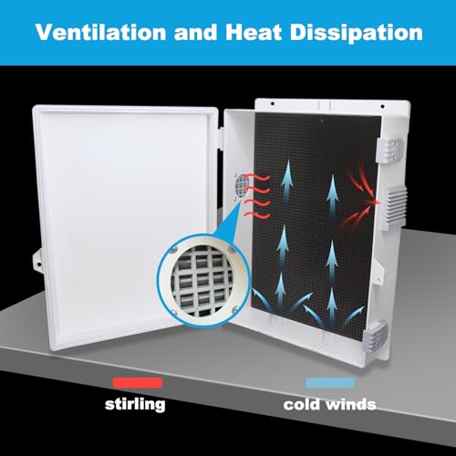 Electrical Junction Box, Outdoor Water Resistant Nema Enclosure, Ventilated ABS Plastic WiFi Project Box with Internal Mounting Panel & Hinged Cover 15.7" Lx 11" Wx 4.1" H - size: 15.7"L x 11"Wx 4.1"H