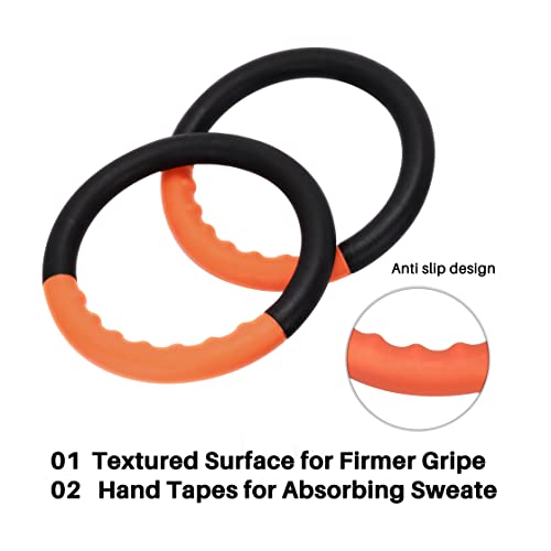 Gymnastic Rings with 15 FT Adjustable Straps Non-Slip Gymnastics Rings Pull Up Workout Rings for Home Gym Exercise, Training