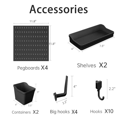 Revamp Your Space With A Versatile Pegboard Kit - Effortlessly Organize Home, Office, And Gaming Setup With Customizable Hanging Solutions (black)